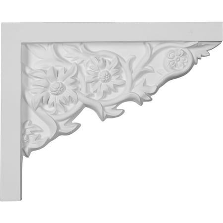 Ekena Millwork 9"W  x 7 1/4"H x  5/8"P Floral Small Stair Bracket, Right SB09X07FL-R